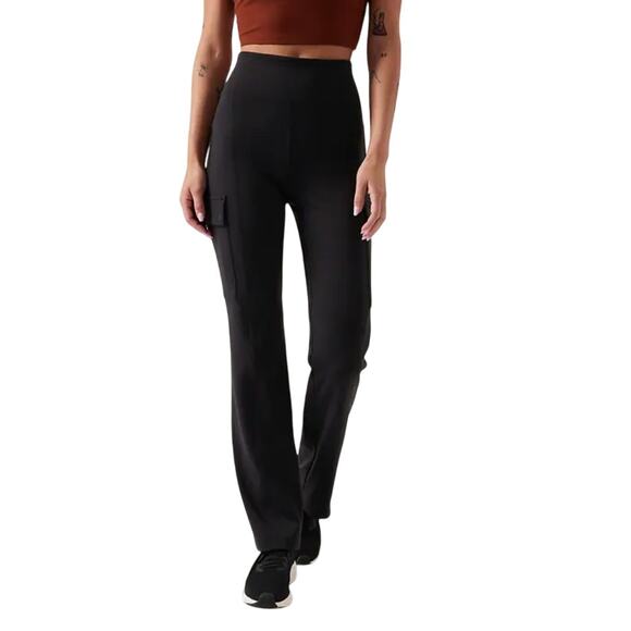 Athleta Pants - Athleta Delancey High Waist Straight Cargo Pant Black size Medium